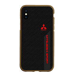 Чехол iPhone XS Max матовый Mitsubishi: Sport Line, цвет: 3D-коричневый