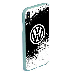 Чехол iPhone XS Max матовый Volkswagen: Black Spray, цвет: 3D-мятный — фото 2