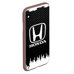 Чехол iPhone XS Max матовый Honda: Black Side, цвет: 3D-коричневый — фото 2