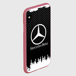 Чехол iPhone XS Max матовый Mercedes-Benz: Black Side, цвет: 3D-малиновый — фото 2