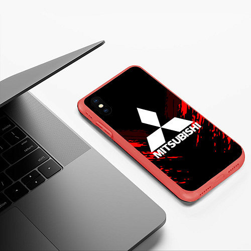 Чехол iPhone XS Max матовый Mitsubishi: Red Anger / 3D-Красный – фото 3