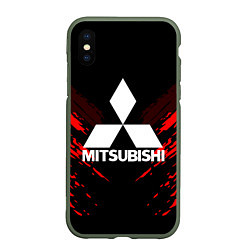 Чехол iPhone XS Max матовый Mitsubishi: Red Anger, цвет: 3D-темно-зеленый