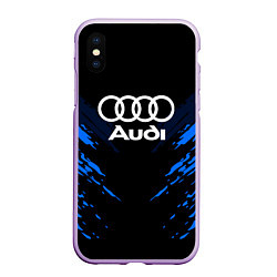 Чехол iPhone XS Max матовый Audi: Blue Anger, цвет: 3D-сиреневый