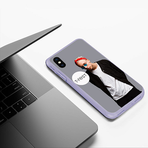 Чехол iPhone XS Max матовый T-Fest: Grey Style / 3D-Светло-сиреневый – фото 3