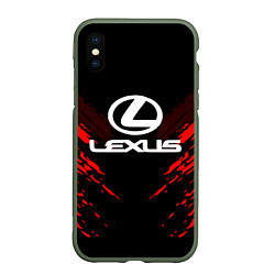 Чехол iPhone XS Max матовый Lexus: Red Anger, цвет: 3D-темно-зеленый