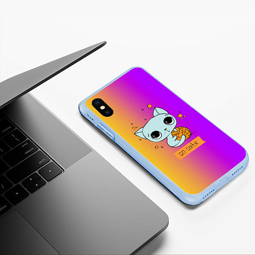 Чехол iPhone XS Max матовый So cutte / 3D-Голубой – фото 3