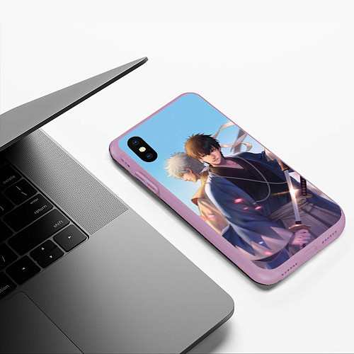 Чехол iPhone XS Max матовый Gintama / 3D-Сиреневый – фото 3