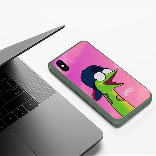 Чехол iPhone XS Max матовый Удав Крейг / 3D-Темно-зеленый – фото 3