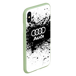 Чехол iPhone XS Max матовый Audi: Black Spray, цвет: 3D-салатовый — фото 2