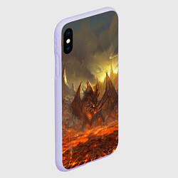 Чехол iPhone XS Max матовый Linage II: Fire Dragon, цвет: 3D-светло-сиреневый — фото 2