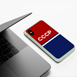 Чехол iPhone XS Max матовый СССР: Спортсмен, цвет: 3D-салатовый — фото 2