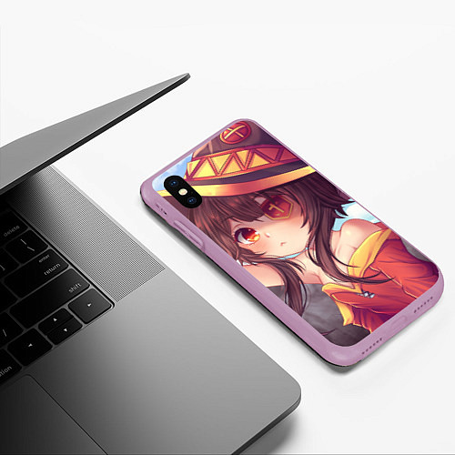 Чехол iPhone XS Max матовый KonoSuba / 3D-Сиреневый – фото 3