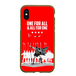 Чехол iPhone XS Max матовый One for all & all for one, цвет: 3D-коричневый