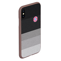 Чехол iPhone XS Max матовый ФК Бавария: Серый стиль, цвет: 3D-коричневый — фото 2