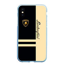 Чехол iPhone XS Max матовый Lamborghini Sport, цвет: 3D-голубой