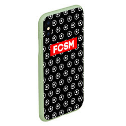 Чехол iPhone XS Max матовый FCSM Supreme, цвет: 3D-салатовый — фото 2