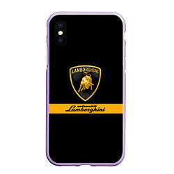 Чехол iPhone XS Max матовый Lamborghini Automobili, цвет: 3D-сиреневый