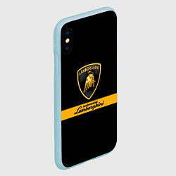 Чехол iPhone XS Max матовый Lamborghini Automobili, цвет: 3D-голубой — фото 2