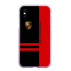 Чехол iPhone XS Max матовый Porsche: Red Sport, цвет: 3D-сиреневый