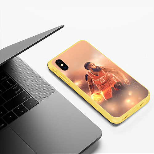 Чехол iPhone XS Max матовый NBA Rockets 13 / 3D-Желтый – фото 3