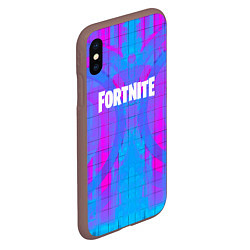 Чехол iPhone XS Max матовый Fortnite: Acid Neon, цвет: 3D-коричневый — фото 2