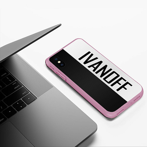 Чехол iPhone XS Max матовый IVANOFF / 3D-Розовый – фото 3
