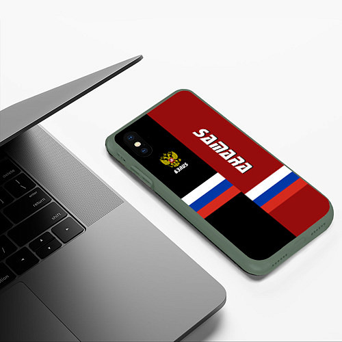 Чехол iPhone XS Max матовый Samara, Russia / 3D-Темно-зеленый – фото 3