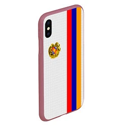 Чехол iPhone XS Max матовый I Love Armenia, цвет: 3D-малиновый — фото 2