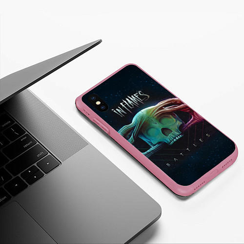 Чехол iPhone XS Max матовый In Flames: Battles / 3D-Малиновый – фото 3
