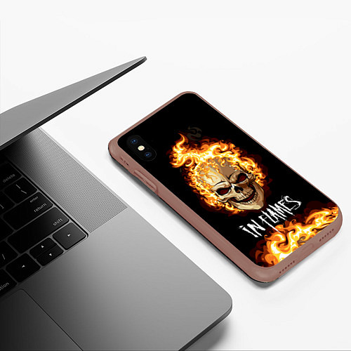 Чехол iPhone XS Max матовый In Flames / 3D-Коричневый – фото 3