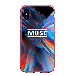 Чехол iPhone XS Max матовый Muse: Colour Abstract, цвет: 3D-малиновый