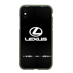 Чехол iPhone XS Max матовый Lexus: Black Abstract, цвет: 3D-темно-зеленый