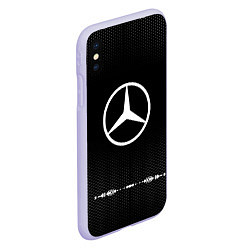 Чехол iPhone XS Max матовый Mercedes: Black Abstract, цвет: 3D-светло-сиреневый — фото 2