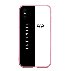 Чехол iPhone XS Max матовый Infiniti: Black & White, цвет: 3D-розовый
