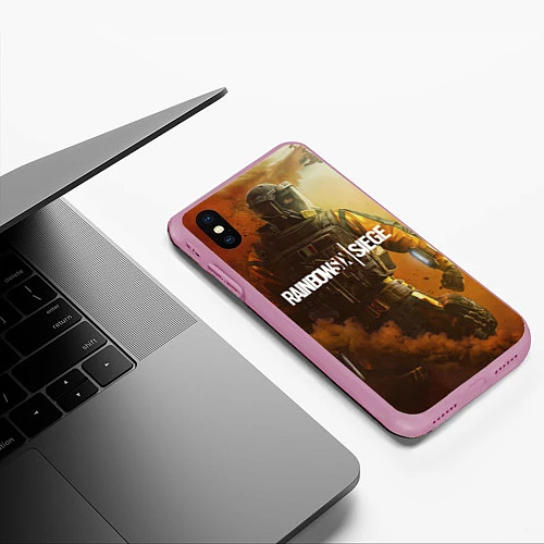 Чехол iPhone XS Max матовый Rainbow Six Siege: Outbreak / 3D-Розовый – фото 3