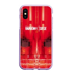 Чехол iPhone XS Max матовый R6S: Red Back, цвет: 3D-сиреневый