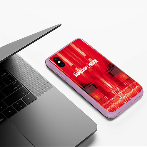 Чехол iPhone XS Max матовый R6S: Red Back / 3D-Сиреневый – фото 3