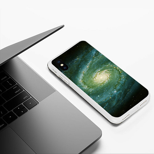 Чехол iPhone XS Max матовый Галактический мир / 3D-Белый – фото 3