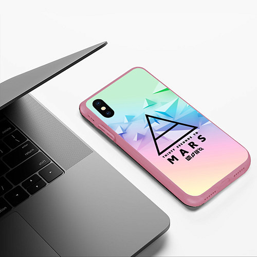 Чехол iPhone XS Max матовый 30 Seconds to Mars / 3D-Малиновый – фото 3