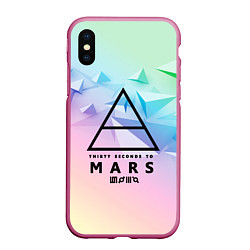 Чехол iPhone XS Max матовый 30 Seconds to Mars, цвет: 3D-малиновый