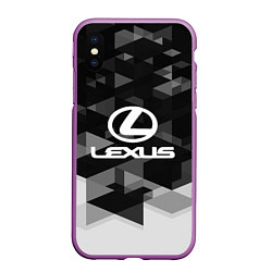 Чехол iPhone XS Max матовый Lexus sport geometry, цвет: 3D-фиолетовый