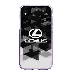 Чехол iPhone XS Max матовый Lexus sport geometry, цвет: 3D-светло-сиреневый