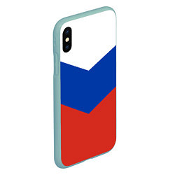 Чехол iPhone XS Max матовый Российский триколор, цвет: 3D-мятный — фото 2