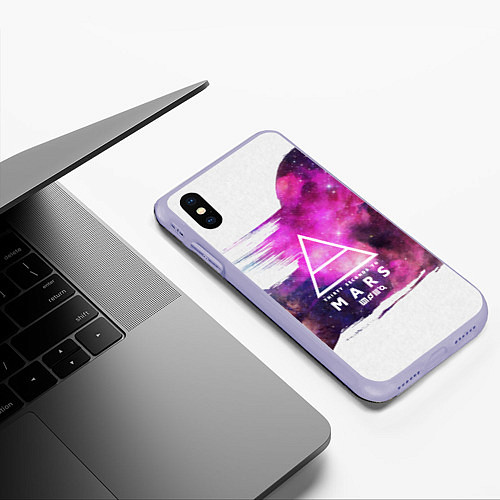 Чехол iPhone XS Max матовый 30 STM: Space Wave / 3D-Светло-сиреневый – фото 3