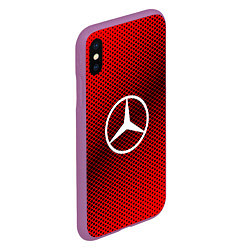 Чехол iPhone XS Max матовый Mercedes: Red Carbon, цвет: 3D-фиолетовый — фото 2
