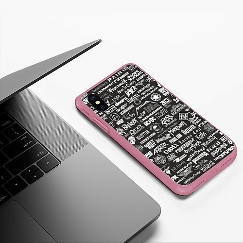 Чехол iPhone XS Max матовый Rock Star / 3D-Малиновый – фото 3