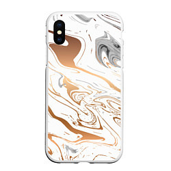 Чехол iPhone XS Max матовый Золотой акрил, цвет: 3D-белый