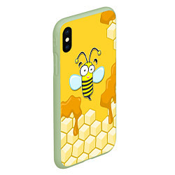 Чехол iPhone XS Max матовый Веселая пчелка, цвет: 3D-салатовый — фото 2