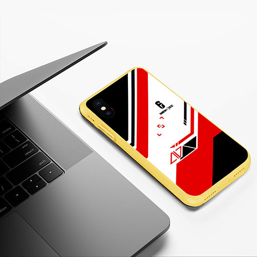 Чехол iPhone XS Max матовый R6S: Asimov Red Style / 3D-Желтый – фото 3