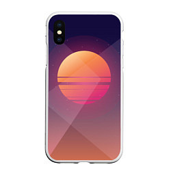 Чехол iPhone XS Max матовый Retro Sunrise, цвет: 3D-белый